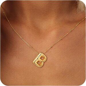 Hypoallergenic 18K Gold Plated Initial Necklace - Dainty Design for Every Day